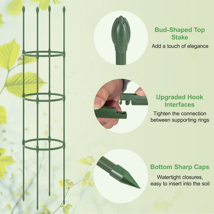 2-in-1 Plant Cage and Supports for Climbing Vines Flowers Potted Plants Vegetables Fruits