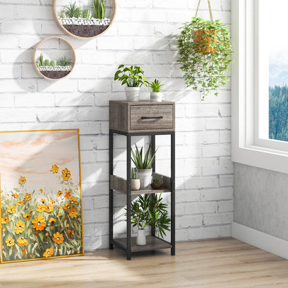 Raised side baffles on the middle shelf help prevent stored items from falling off