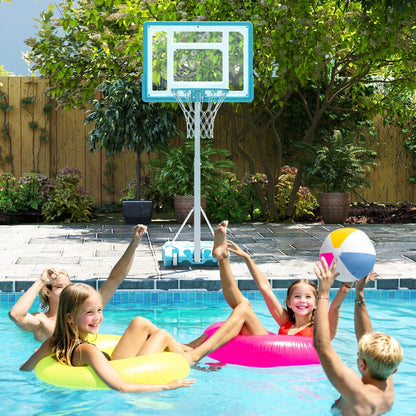 Pool Basketball Hoop with 82cm Shatterproof Backboard-White