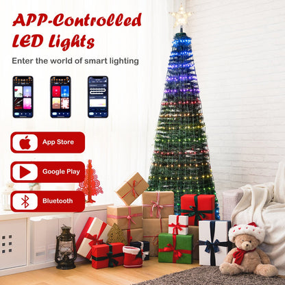 1.9m Smart Pop-up Christmas Tree with 12 Lighting Modes and Bluetooth Control