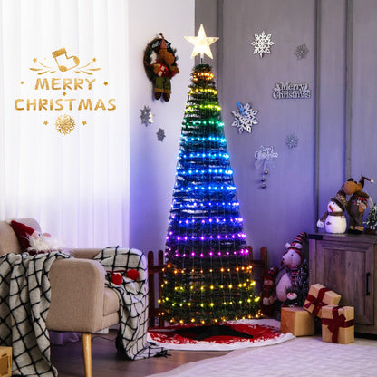 1.9m Smart Pop-up Christmas Tree with 12 Lighting Modes and Bluetooth Control