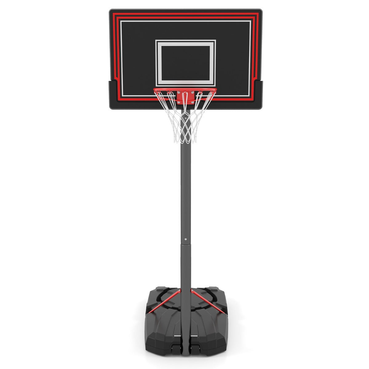 Portable Basketball Hoop with with 110cm Shatterproof Backboard and Wheels