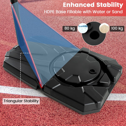 Portable Basketball Hoop with with 110cm Shatterproof Backboard and Wheels