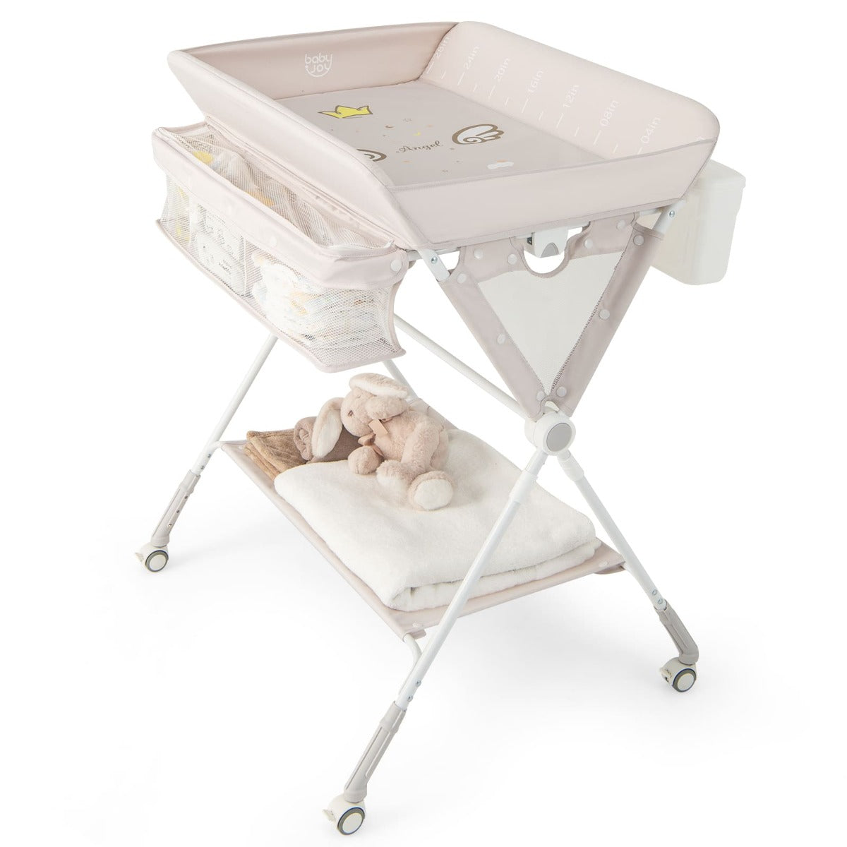Portable Folding Baby Changing Table for Infant Newborn Nursery-Beige