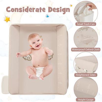 Portable Folding Baby Changing Table for Infant Newborn Nursery-Beige