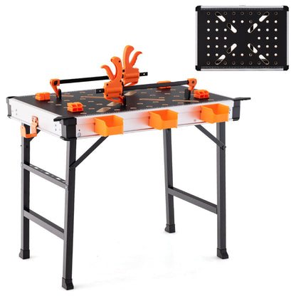 Portable Folding Work Table with 454 kg Capacity and Clamping System