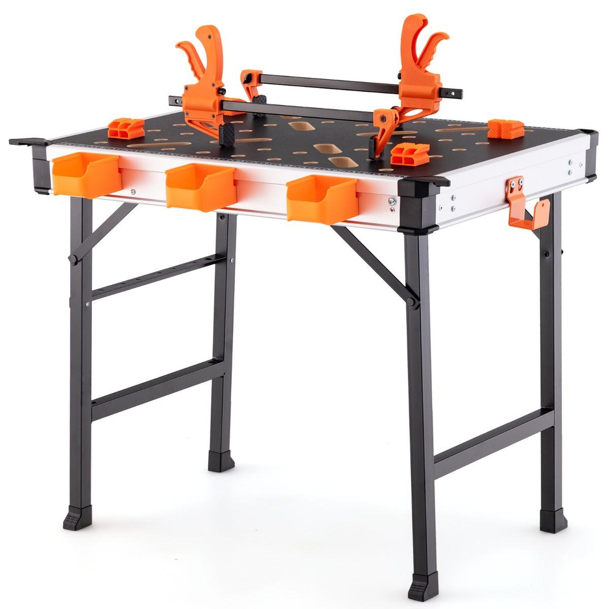 Portable Folding Work Table with 454 kg Capacity and Clamping System