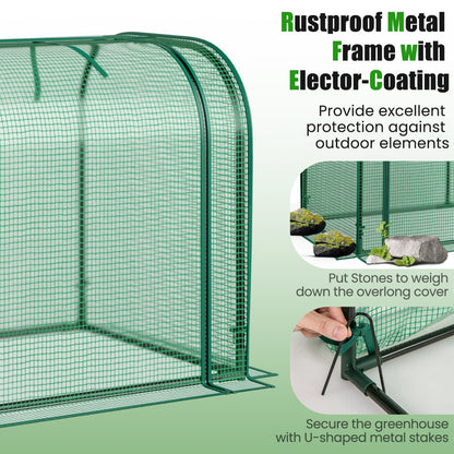 Outdoor Indoor Portable Garden Patio Mini Tunnel Greenhouse-Green