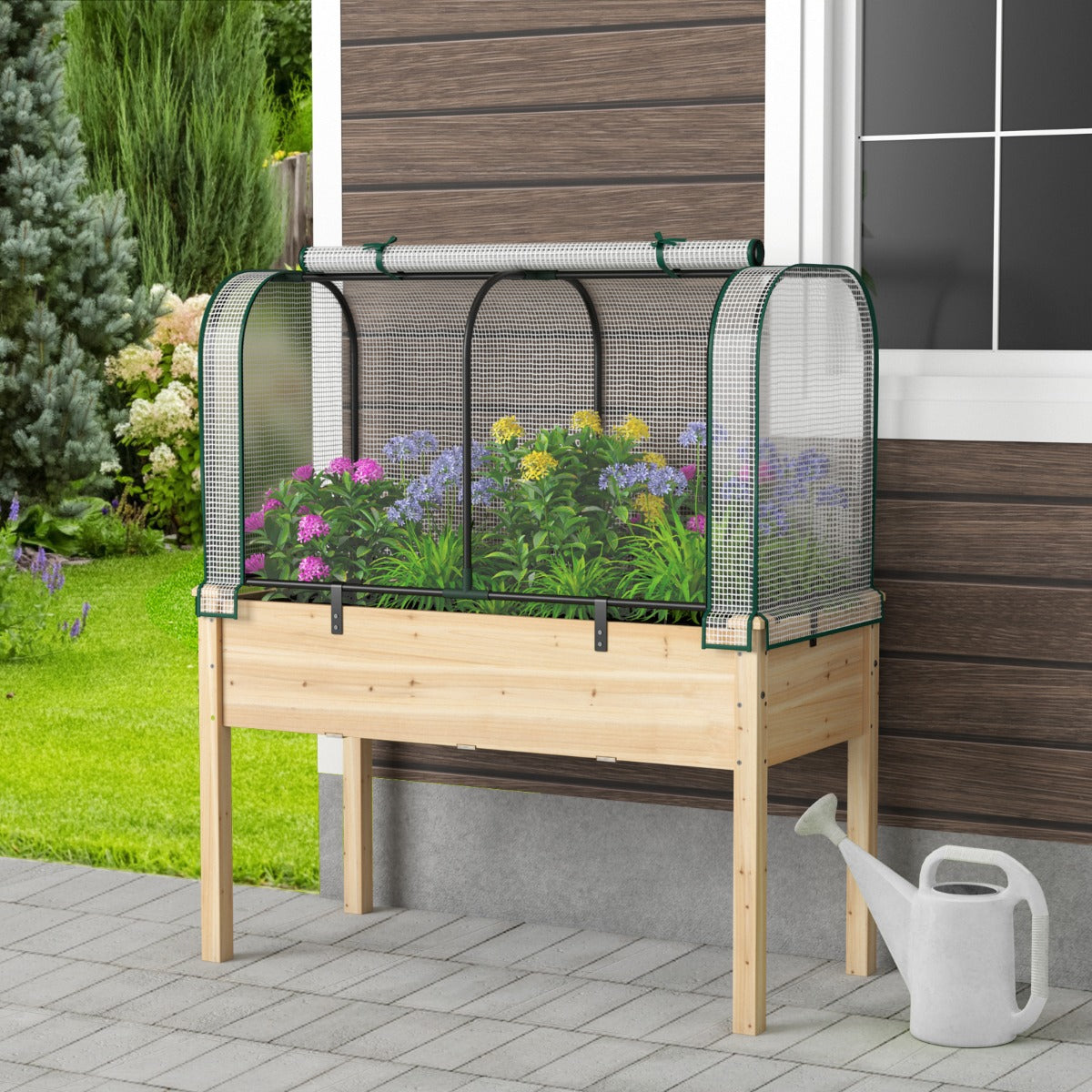Outdoor Indoor Portable Garden Patio Mini Tunnel Greenhouse-White