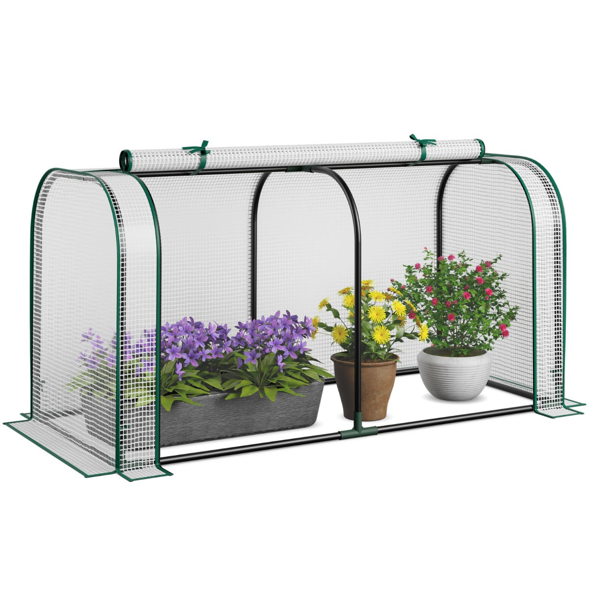 Outdoor Indoor Portable Garden Patio Mini Tunnel Greenhouse-White