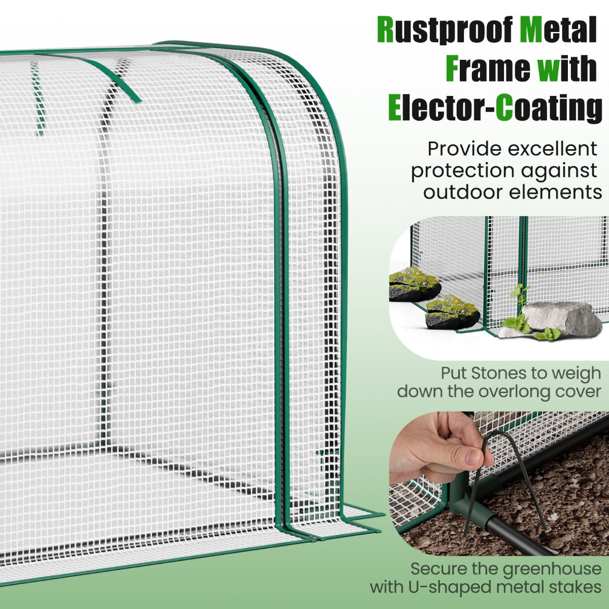 Elevated Wooden Raised Garden Bed with Mini Greenhouse-White