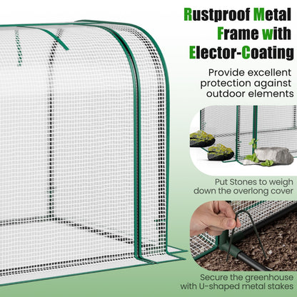 Outdoor Indoor Portable Garden Patio Mini Tunnel Greenhouse-White
