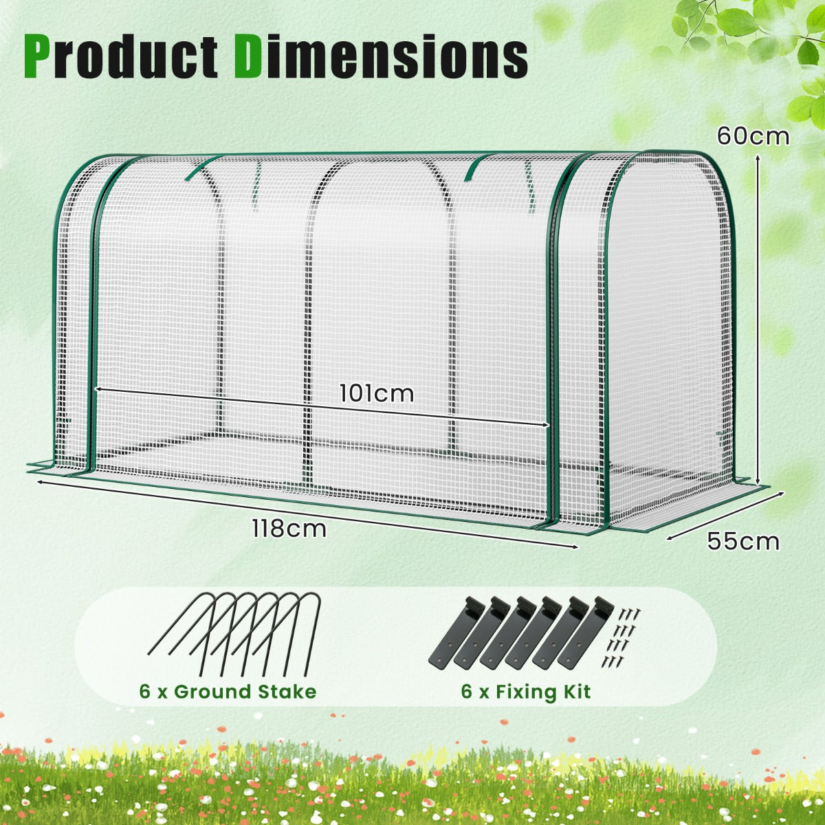 Elevated Wooden Raised Garden Bed with Mini Greenhouse-White