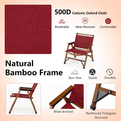 Costway Patio Folding Portable Outdoor Chair for Camping, Fishing, Picnic-1 piece