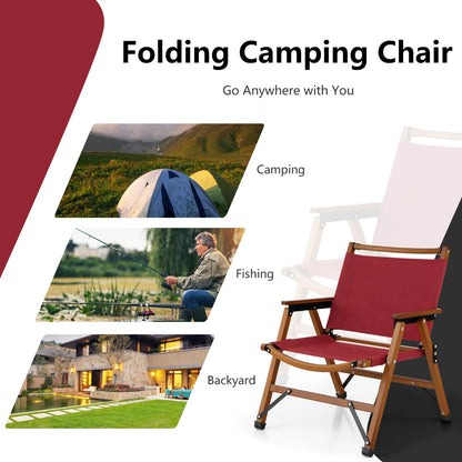 Costway Patio Folding Portable Outdoor Chair for Camping, Fishing, Picnic-1 piece