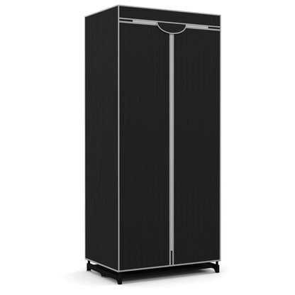 Portable Single Wardrobe with Dust-proof Cover and Zippers for Garments/Shoes/Toys