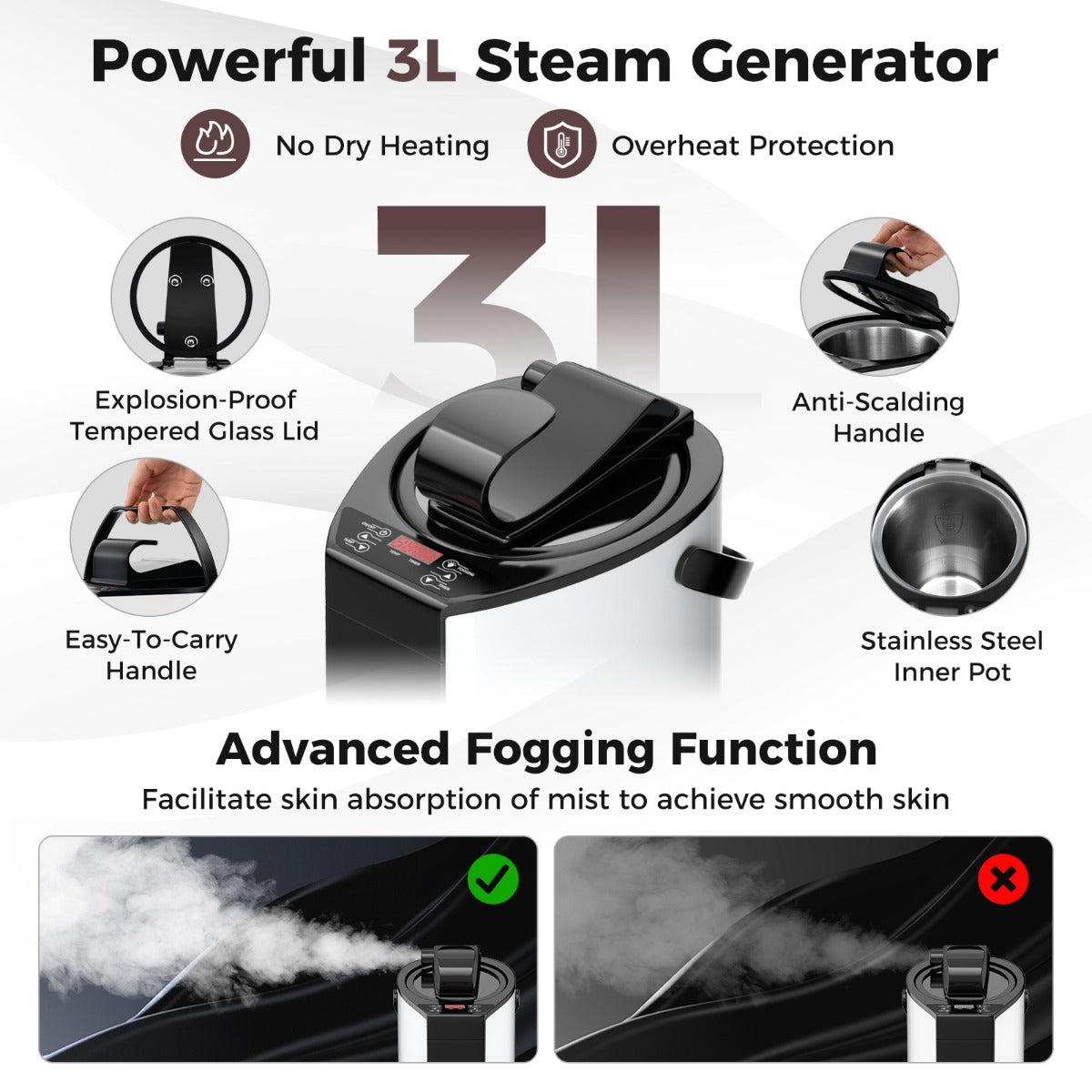 Portable Steam Sauna Full Body Sauna Box with 3L Steam Generator-Coffee