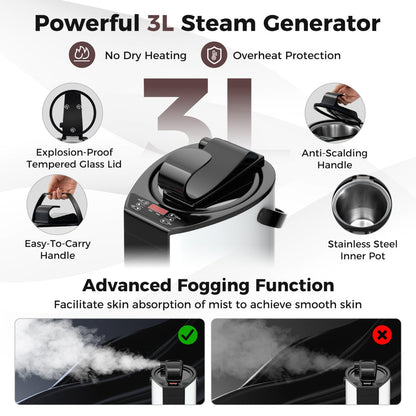 Portable Steam Sauna Full Body Sauna Box with 3L Steam Generator-Coffee