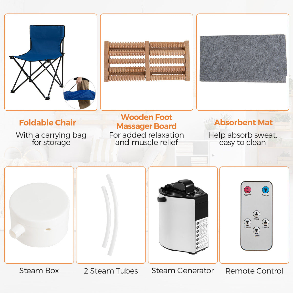 Portable Steam Sauna with 1000W 3L Steam Generator for Home Spa Relaxation-Grey
