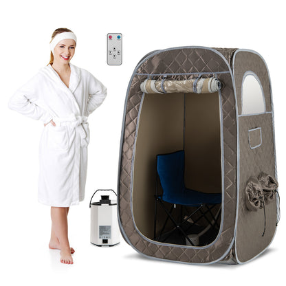 Portable Steam Sauna with 1000W 3L Steam Generator for Home Spa Relaxation-Grey