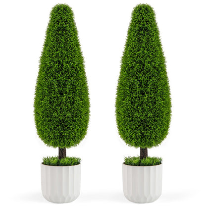 Potted Topiary Plant with Plastic Nursery Pot for Home and Office-Green