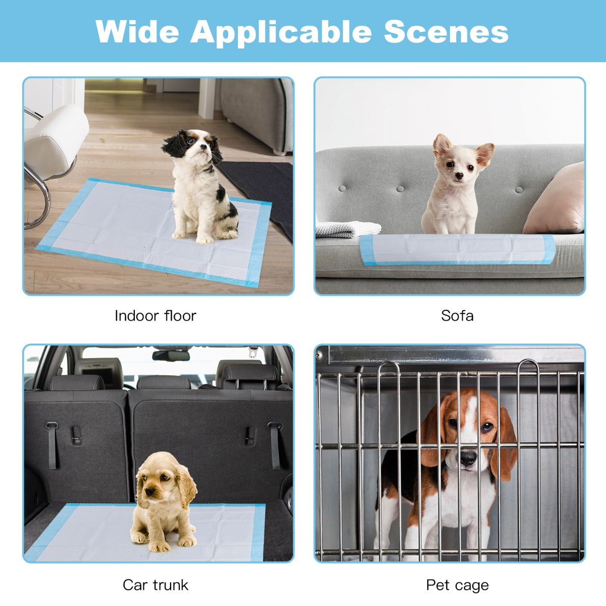 Costway 150 Pieces Training Puppy Pee Pads with Super Absorbent for Doggies
