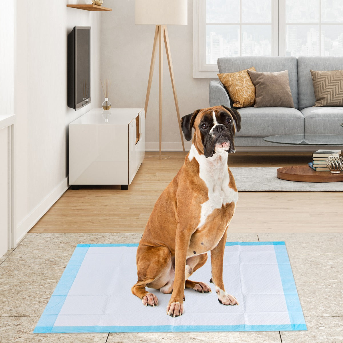 Anti-slip dog pee pads stay in place while active puppies and running pets use them