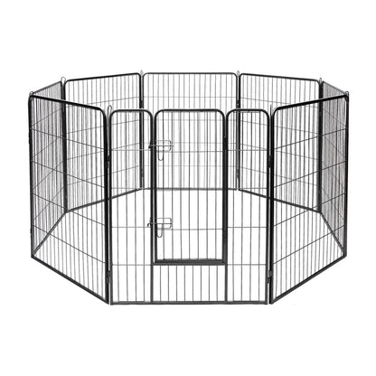 100cm 8-Panel Metal Pet Playpen for Dogs/Cats, Indoor & Outdoor Use, Black
