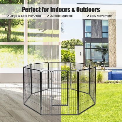 Costway 100cm 8 Panel Height Pet Playpen with Anti-Rust Material for Dog/Cat