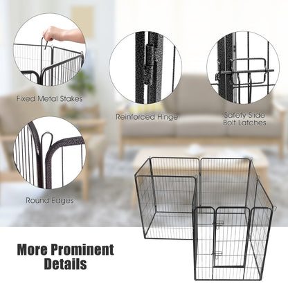Costway 100cm 8 Panel Height Pet Playpen with Anti-Rust Material for Dog/Cat