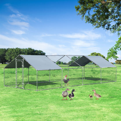 Large Walk In Chicken Coop Run House Shade Cage with Roof Cover Backyard-3m x 8m x 1.95m