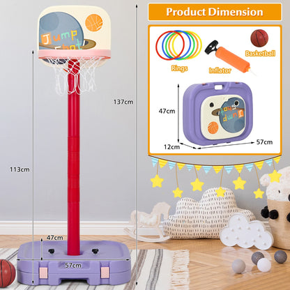 2 in 1 Basketball Set with Ring Toss