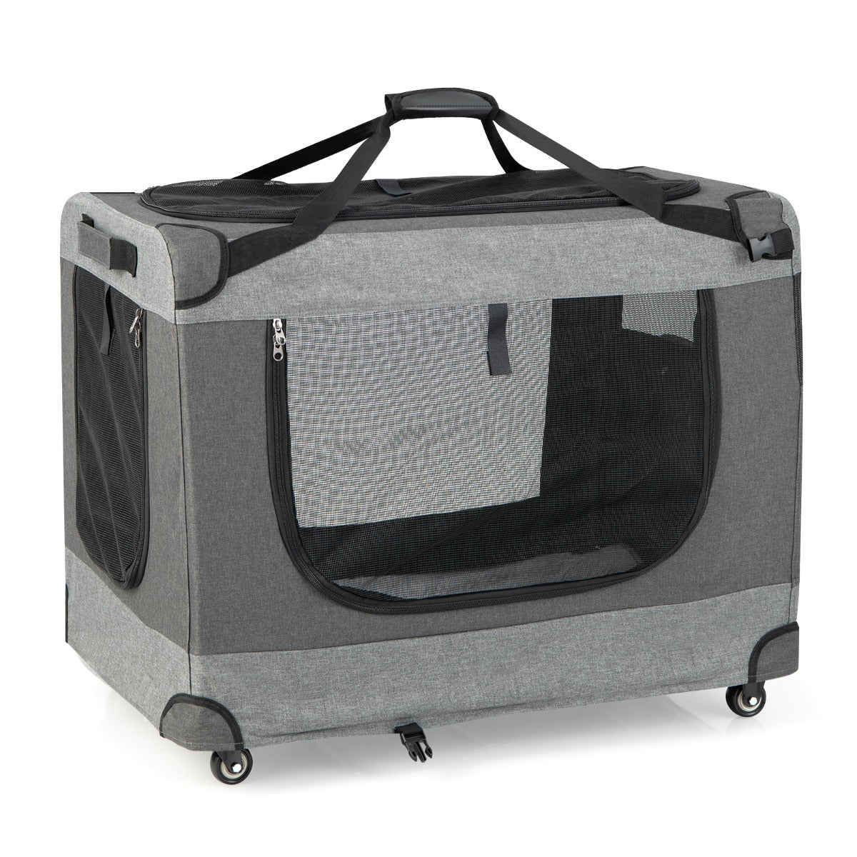 Large Foldable Cat Racing Cage with Shoulder Strap &amp; Removable Cushion-XL