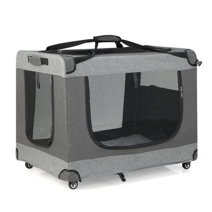 Large Foldable Cat Racing Cage with Shoulder Strap & Removable Cushion-L