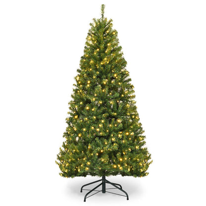 1.2M Pre-Lit Artificial Xmas Tree with Multicolor LED Lights & Metal Base