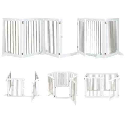 Freestanding 6-Panel Dog Gate with Stainless Steel for Pet