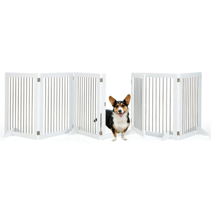 Freestanding 6-Panel Dog Gate with Stainless Steel for Pet