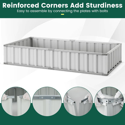 Galvanized Raised Garden Bed with Mini Greenhouse Cover for Herbs, Vegetables, Fruits
