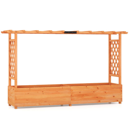 Natural fir wood planter box with waterproof finish, smooth surfaces and weather-resistant construction