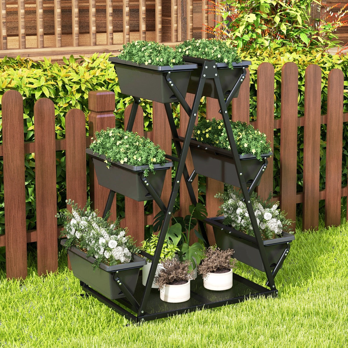 Weather-resistant PP planter boxes resist cracking and are easy to remove for maintenance