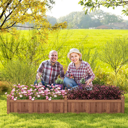Elevated planter box keeps the base dry and supports a longer outdoor service life
