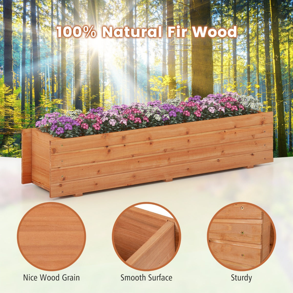 Raised Garden Bed with Drainage Holes for Vegetables, Fruits, Herbs