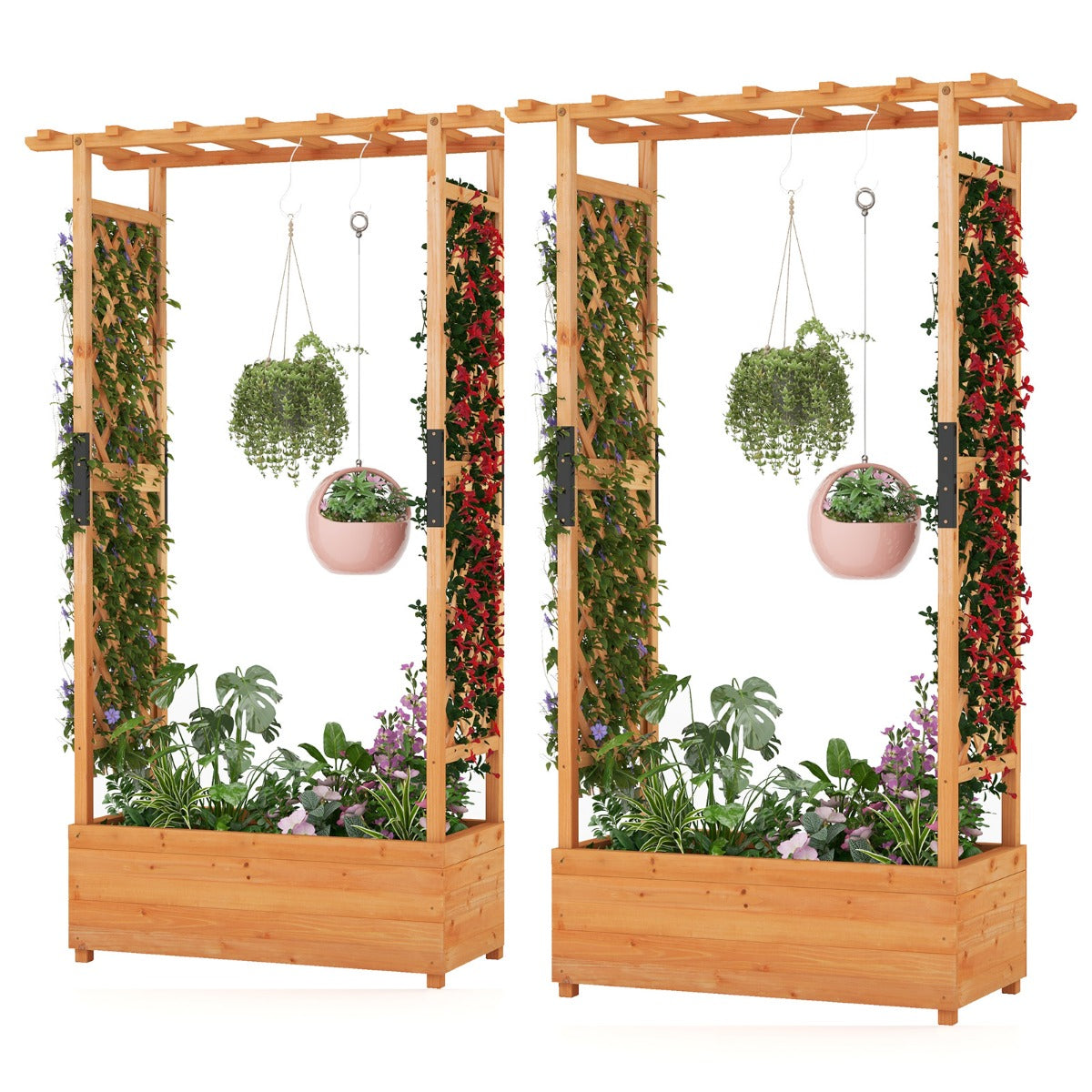 Numbered parts and illustrated instructions make this wooden raised garden bed easy to assemble