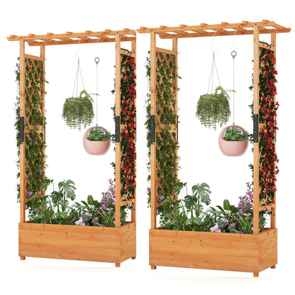 Numbered parts and illustrated instructions make this wooden raised garden bed easy to assemble