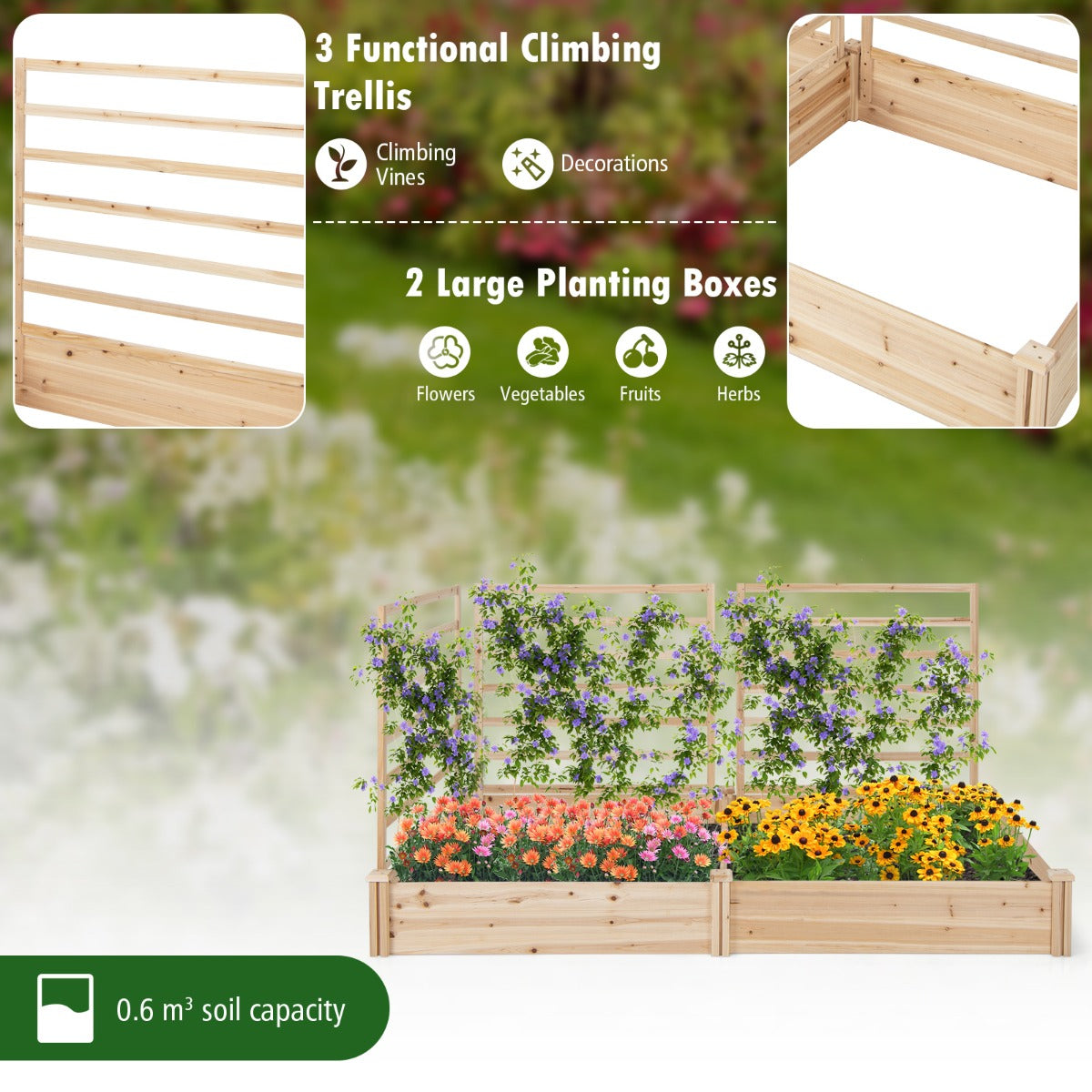 Reinforced corners and thick 14mm boards create a sturdy and stable outdoor planter structure