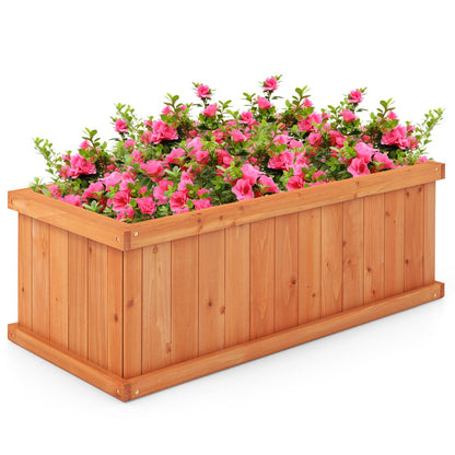 Costway Raised Garden Bed with 4 Drainage Holes-Natural