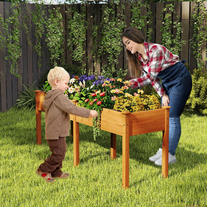 Raised Garden Bed with Legs Elevated Planter Box with Divider-Yellow