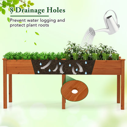 Raised Garden Bed with Legs Elevated Planter Box with Divider-Yellow