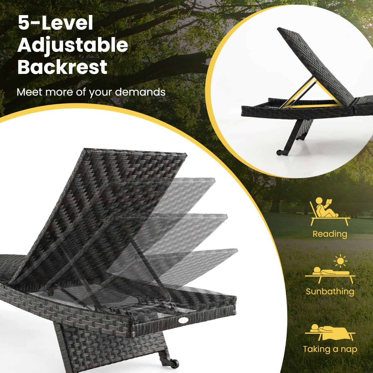 Heavy-duty metal frame provides strong support with a weight capacity of 150 kg