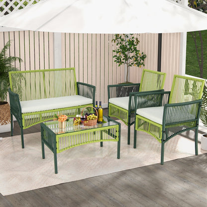 Durable PE rattan and a heavy-duty metal frame provide lasting outdoor stability and support